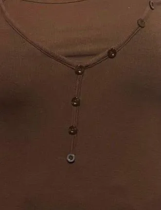 Brown Henley Top  - Image 2