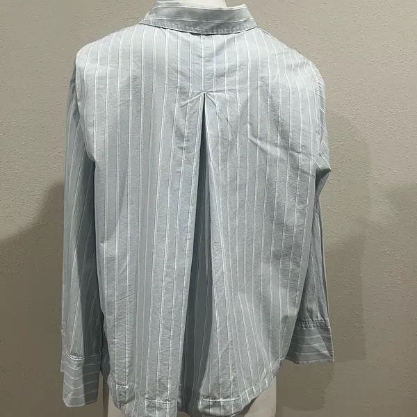 COS blue striped collared button up shirt - Image 6