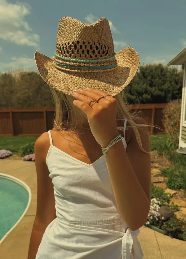 Boutique Coastal Cowgirl Straw Hat - Image 3
