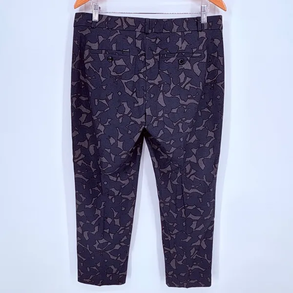 Banana Republic Avery Pant Women 10 Blue Grey Floral Ankle Trousers Preppy - Image 5