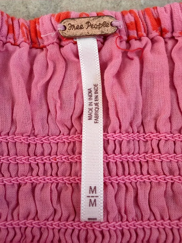 Free People Sweet Annie Mini Dress in Pink Combo Size Medium - Image 10