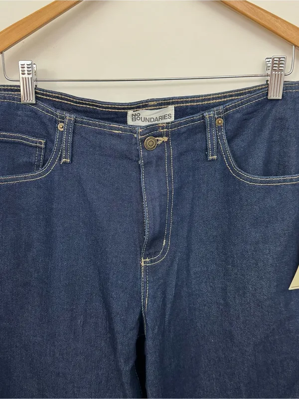 NWT No Boundaries Wide-Leg Baggy Dark Blue Women's Jeans Large 12-14 - Image 3
