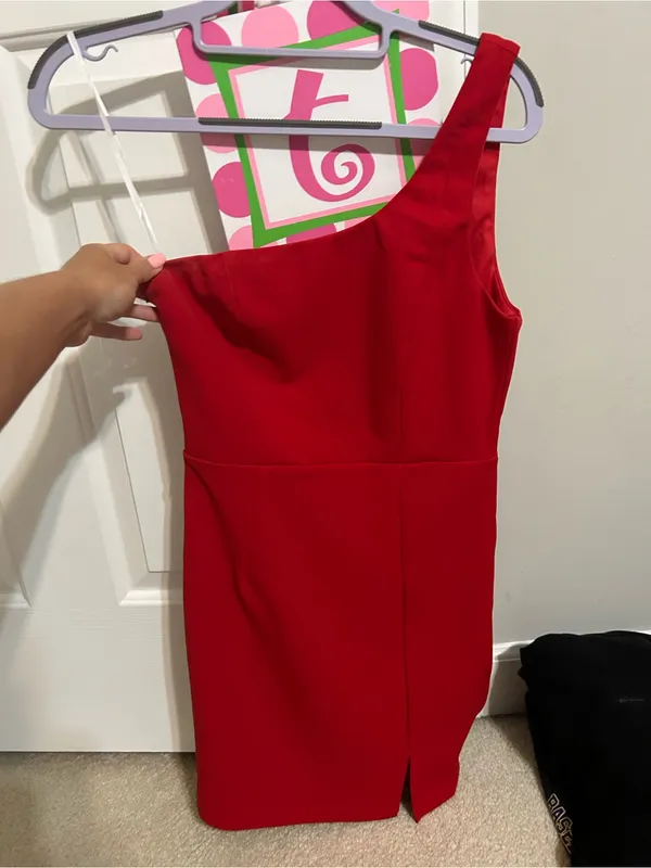 Hello Molly Red One-Shoulder Sheath Dress - Image 2