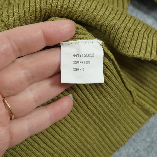 Petal and Pup Olive Green Bustier Knit Top Square Neck Puff Sleeve‎ Size 4 Small - Image 8