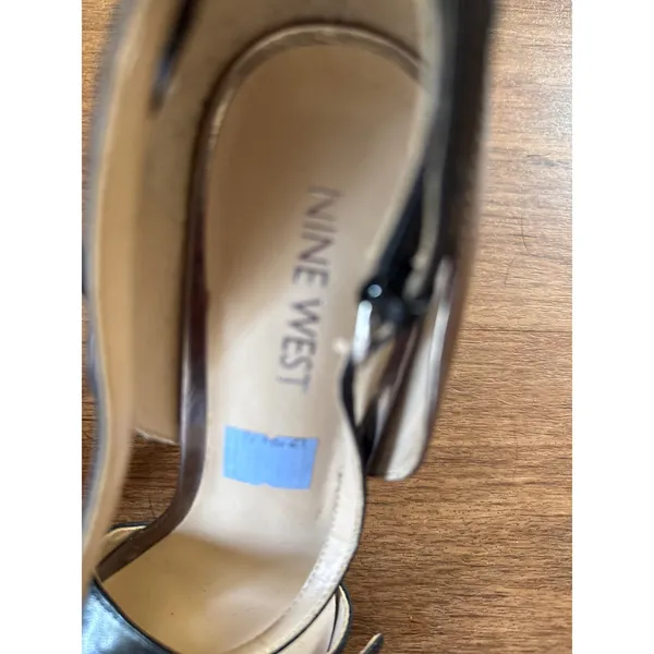 Nine West Womens Black‎ Metallic Pewter d'Orsay Pointed Toe Stiletto 3" Pumps Size 6 Chic - Image 6