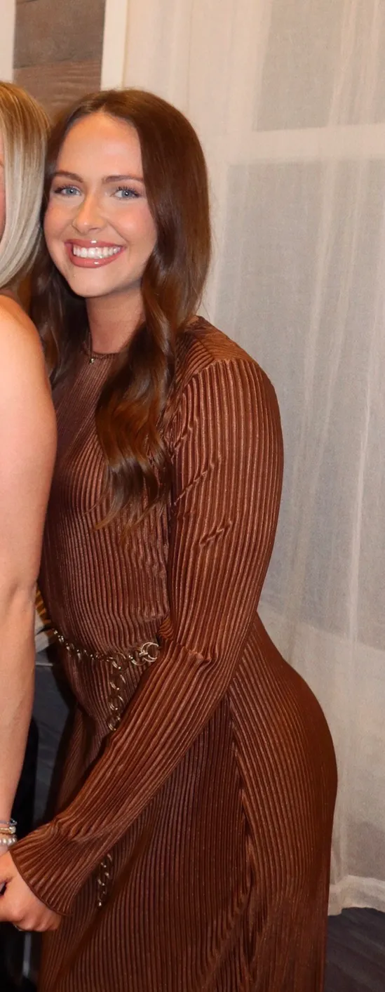 Brown Pleated SHEIN Dress - Image 2