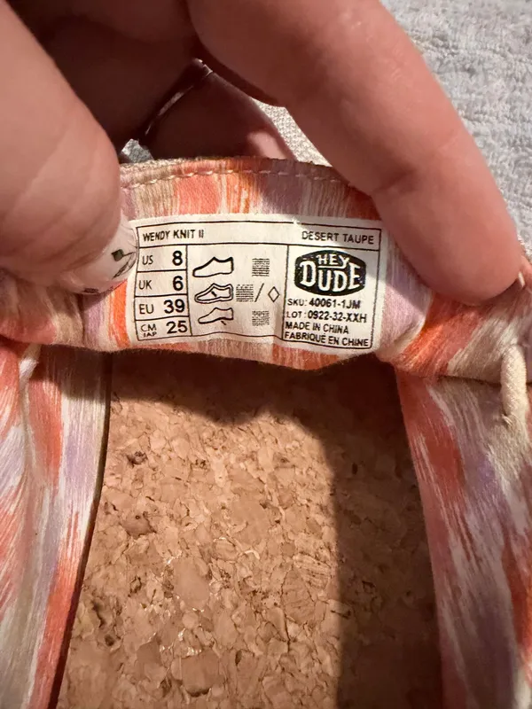 Hey Dude Wendy Knit II Womens 8 Desert Taupe NWOT Brand New Without Tags Slip - Image 2