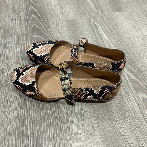 Madewell Alina Mary-Jane Ballet Snakeskin Leather Flats Size 6 - Image 4