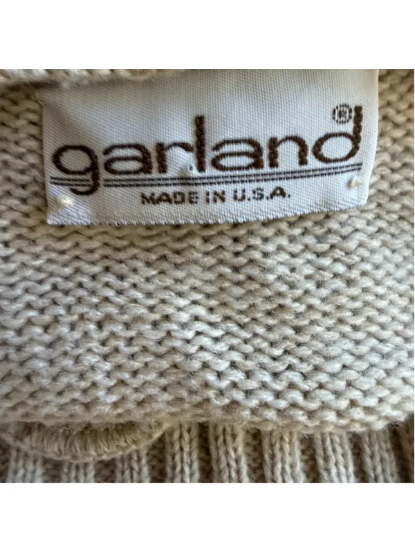 Vintage 90s sweater light beige preppy lightweight granola girl USA academia S - Image 7