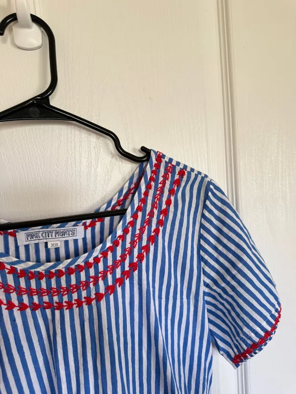 Tuckernuck Pink City Prints Blue Striped Mini Dress - Image 7