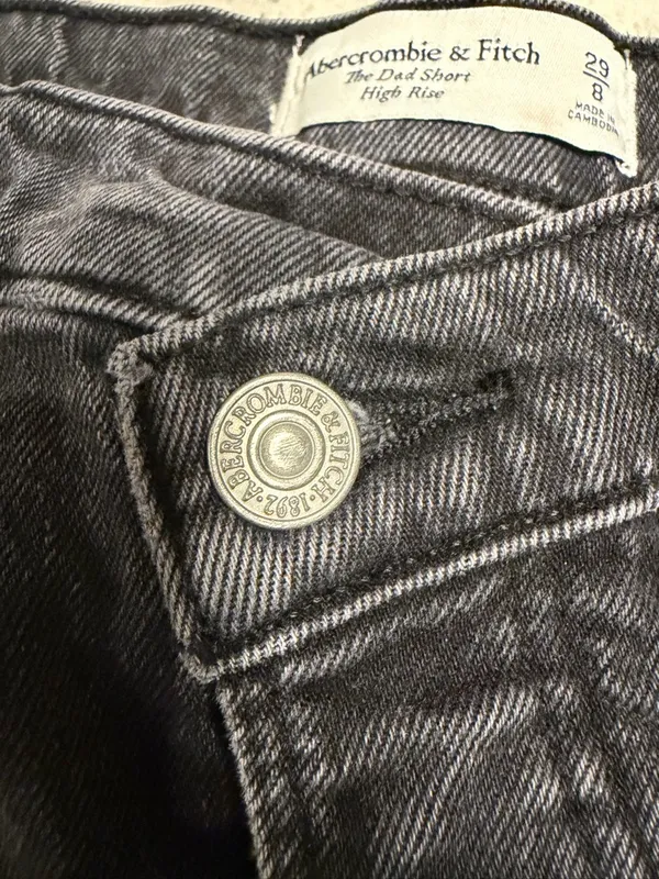 Abercrombie & Fitch Black Denim Jean Shorts - Image 6