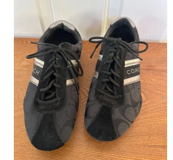 Coach Jayme Womens Sneakers 6M Black Monogram Lace-Up Casual Shoes - Image 3