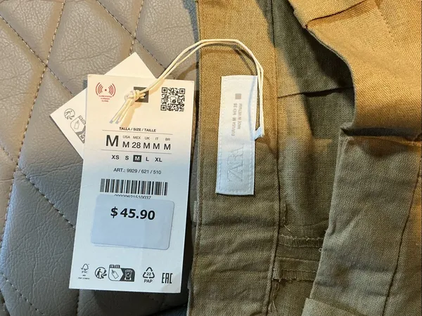 Zara High-Waist Tailored Shorts in Tan - Image 3