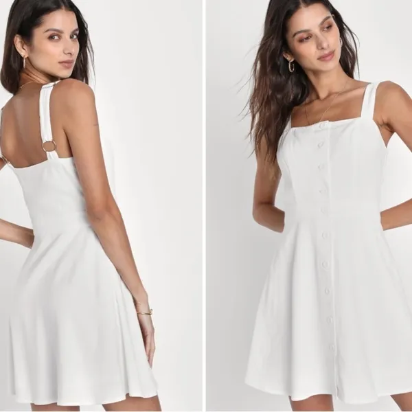 LULUS Bachelorette Engagement Bridal Shower Brunch Honeymoon Fit and Flare Mini - Image 3