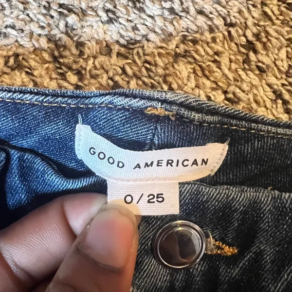 Good American‎ Good Waist Crop Skinny High Rise Jeans Distressed Blue Size 0 25 - Image 2