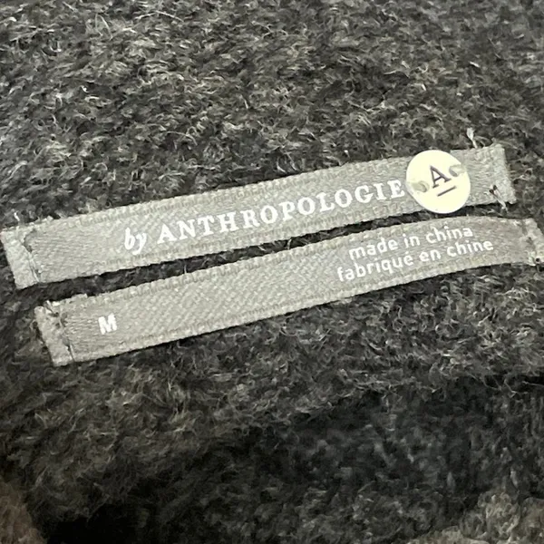 Anthropologie Women's Black Mock Neck Long Sleeve Knit Relaxed Sweater Top M - Image 4