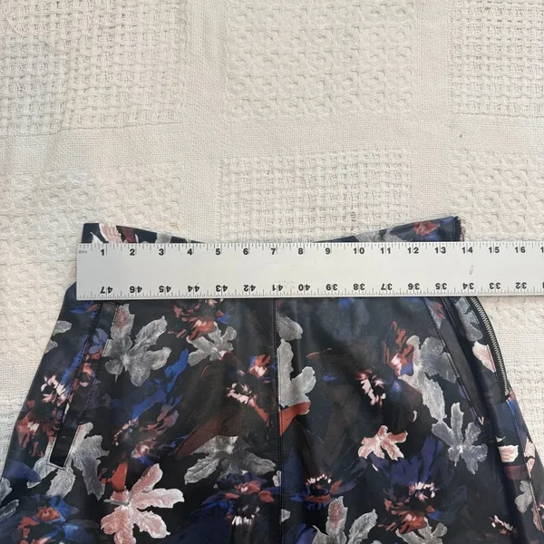 Shelanna juniors large floral faux leather a line midi skirt SK 3525 - Image 3