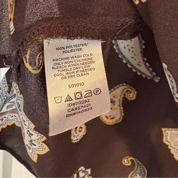 Loft Outlet Brownish/Gray Paisley Bow Back Detail‎ Tank Top Size Small - Image 7