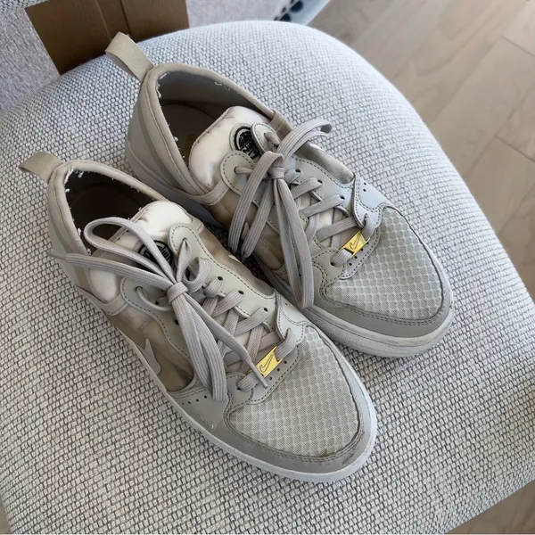 Nike Womens Court Vision Alta TXT Low Top Sneakers in Cream / Tan - Image 3