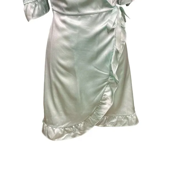 Hill‎ House The Nima Silk Wrap Dress in Mint Size Small - Image 6