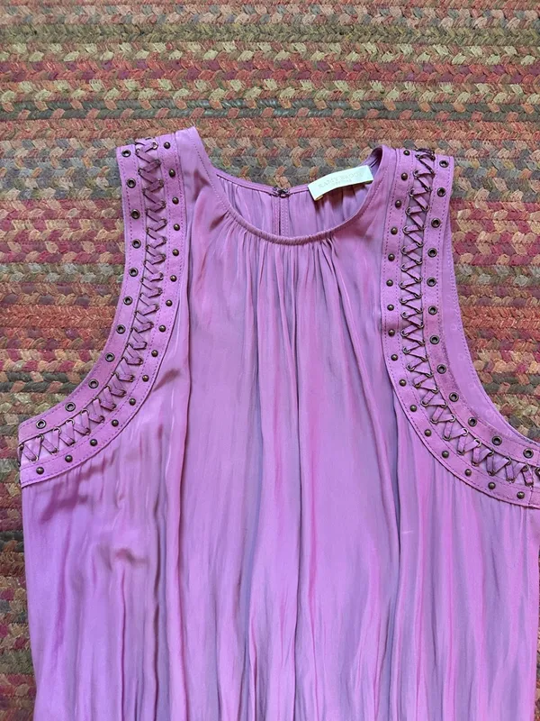 Ramy Brook Purple Whip Stitch Ruffle Mini Dress - Image 5