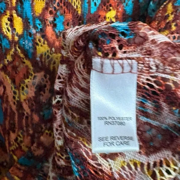 Cato‎ Multi Color Crochet Top Size Large - Image 8