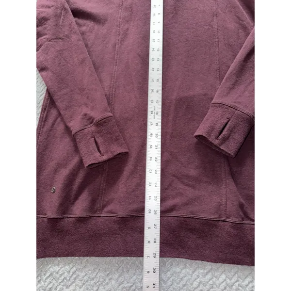 Lululemon Wrap Up Jacket Heathered Bordeaux Drama Soft French Terry Hoodie Sz 10 - Image 10