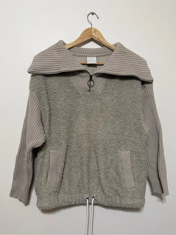 Varley Rogers Sweater Size Small Half Zip Sage Grey - Image 2