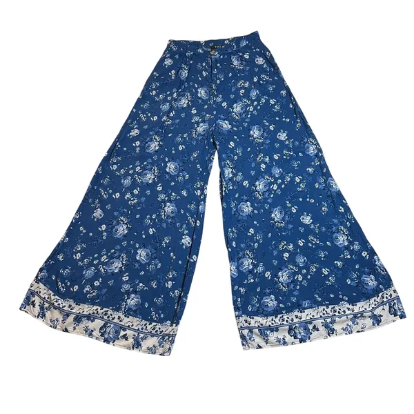 VICI Wide Leg Floral Pants Size M High Rise Pleat Front Hippie Boho Festival - Image 4