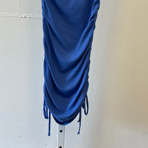 BB Dakota Steve Madden Ruch Into Love One Shoulder Mini Dress Blue XS BM208847 - Image 4