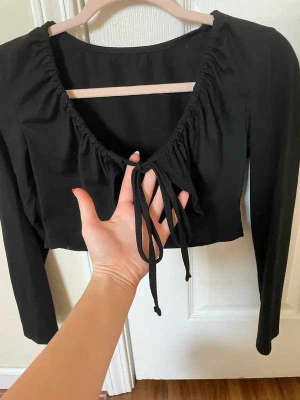 Black Long Sleeve Top - Image 3