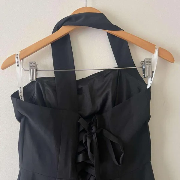 NWOT Black Formal One Shoulder Long Bridesmaid Prom Dress Size 6 - Image 4