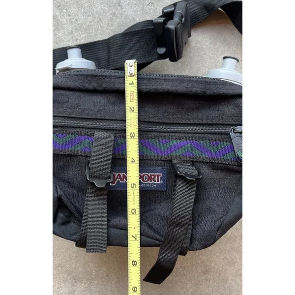 Vintage 90s Jansport Fanny Pack Purple Waist Hiking Belt Bag + 2 Bottle Holders - Image 5