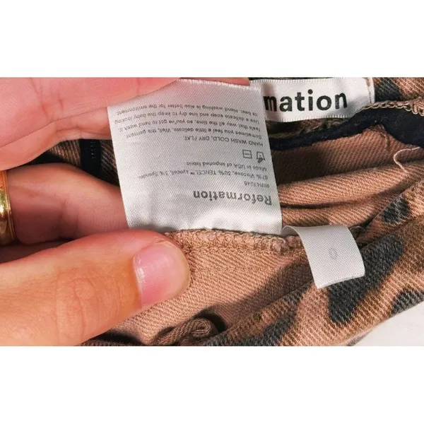 Reformation Marlon High Rise Leopard Print Pants Womens Size 0 Cheetah Statement - Image 11