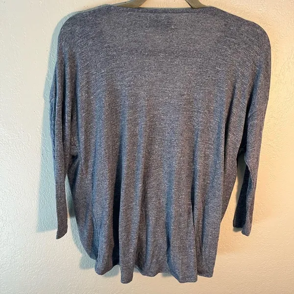 Abercrombie & Fitch Gray Wide V-Neck Sweater with Wrap Design SZ XS Long Sleeve - Image 9