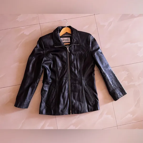 Wilson’s Leather the Leather Experts Pelle Studio Collared Leather Jacket - Image 5