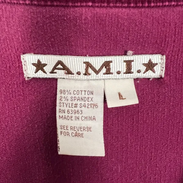 Vintage A.M.I. Womens Jacket Large Y2K Corduroy Grunge Casual Girl Minimalist - Image 2