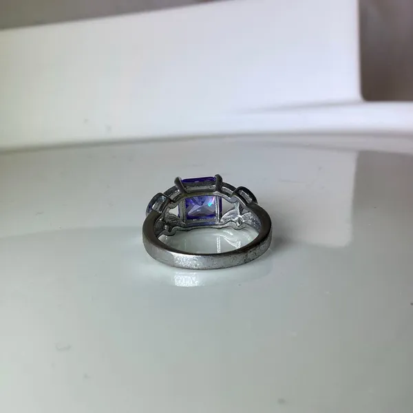 Faux Amethyst Crystal Ring Silver - Image 7