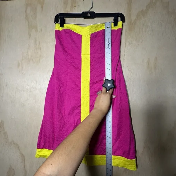 Britt Ryan Strapless Dress Pink And‎ Yellow Size 6 Colorful - Image 2