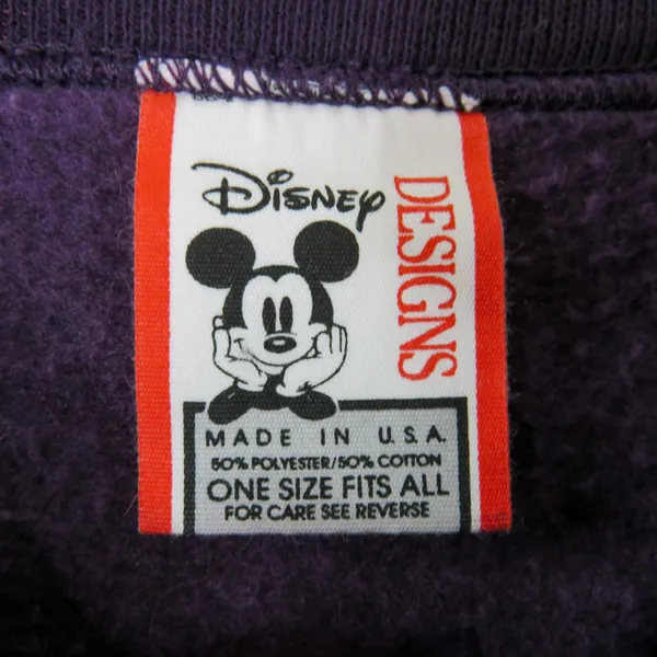 Vintage Disney Mickey Mouse Crewneck Sweatshirt Pullover Purple One Size XL - Image 5