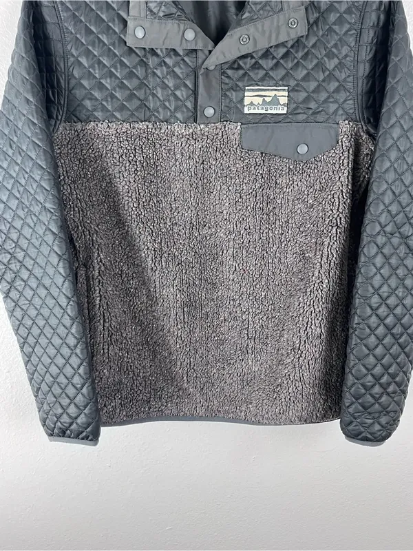 PATAGONIA Mixed T Snap Pockets Quilted Fleece Pullover Size XS - Image 9