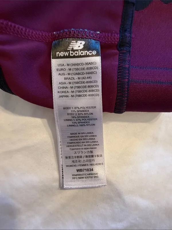 New Balance Plum Navy Racerback Sports Bra yoga gym pullover no pads - Image 4