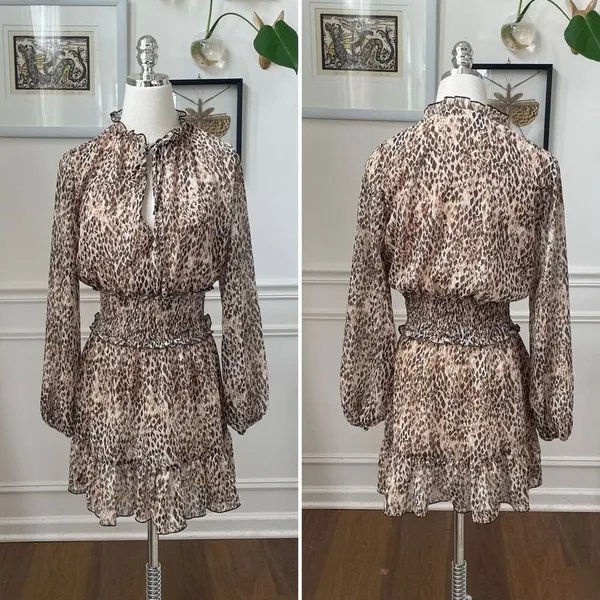 Zara Date Night Mini Dress Leopard Print Mob Wife XS - Image 2