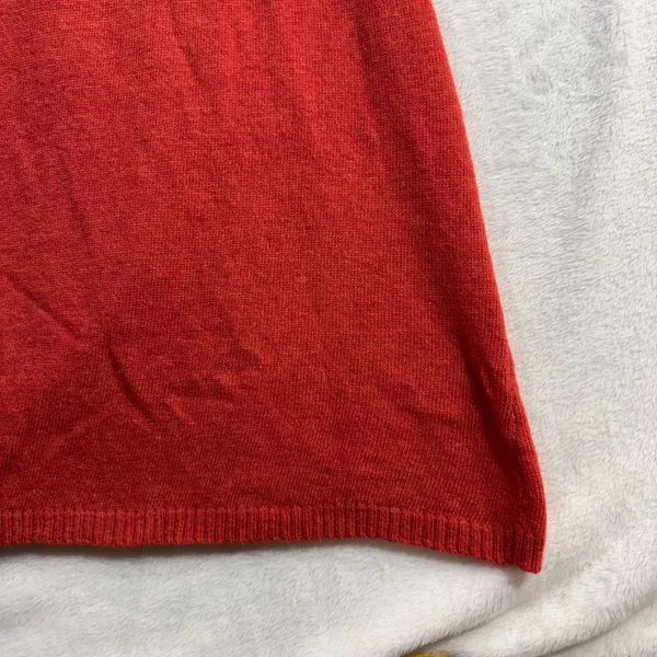 Theme S Ribbed Knit Wool Sweater Red Dress Cowl Neck‎ Stretchy Office Valentines - Image 3