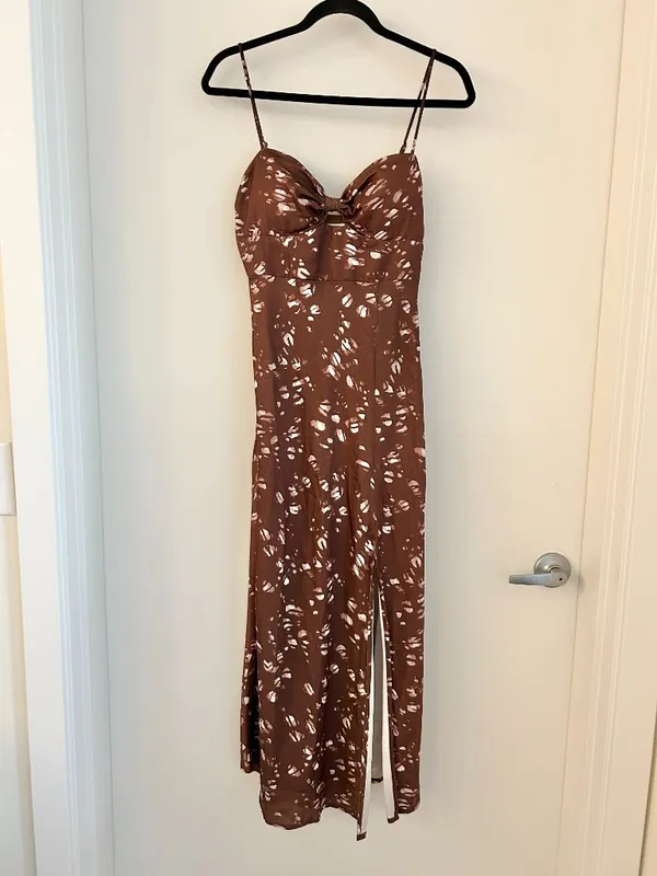 Hello Molly Gimme Whiplash Bustier Midi Dress Brown Party Cocktail Summer Size 4 - Image 4