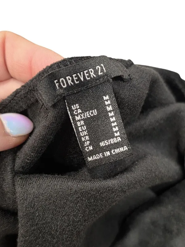 Velvet Black Bodysuit With Adjustable Spaghetti Straps By Forever 21 Size M - Image 3