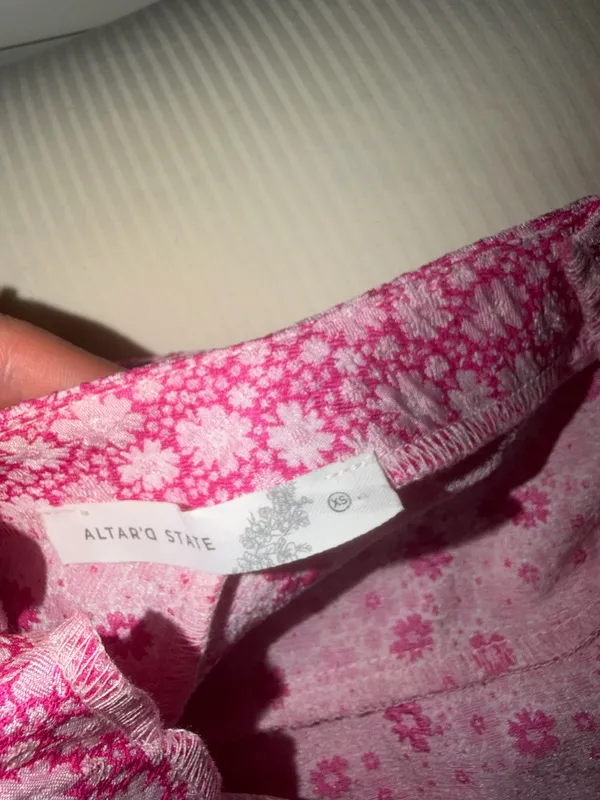 Altar'd State Mini Dress Pink Floral, worn once - Image 6