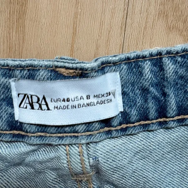 ZARA Distressed Jean Shorts Denim - Image 3