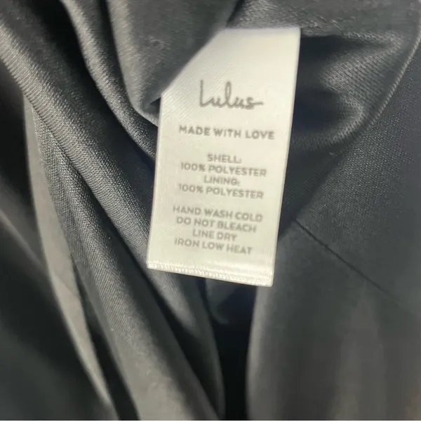LULUS Black Regal Ruffles Back Ties Hidden Zipper V-Neck Flutter Sleeve Dress - Image 4