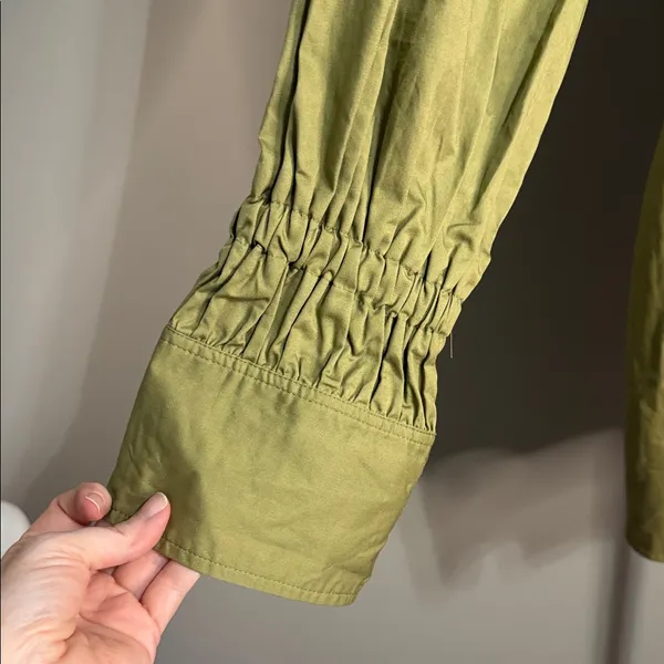En Saison Hardin Olive Green Shirt Dress Small NWT Cotton Button Front Chic‎ - Image 4